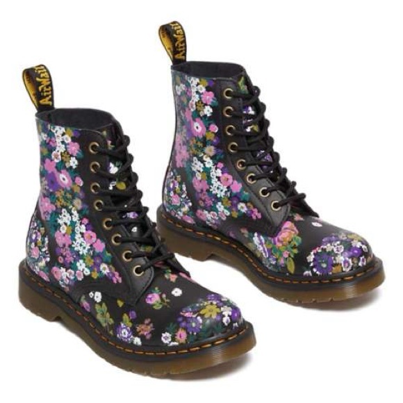 Dr. Martens 1460 Pascal Floral Boots Vintage Leather Boots - Picture 3 of 14